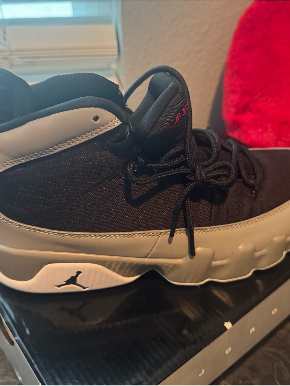 Air 9 retro Black and Gray High-Top Sneakers